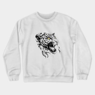 Jaguar Wild Animal Nature Illustration Art Tattoo Crewneck Sweatshirt